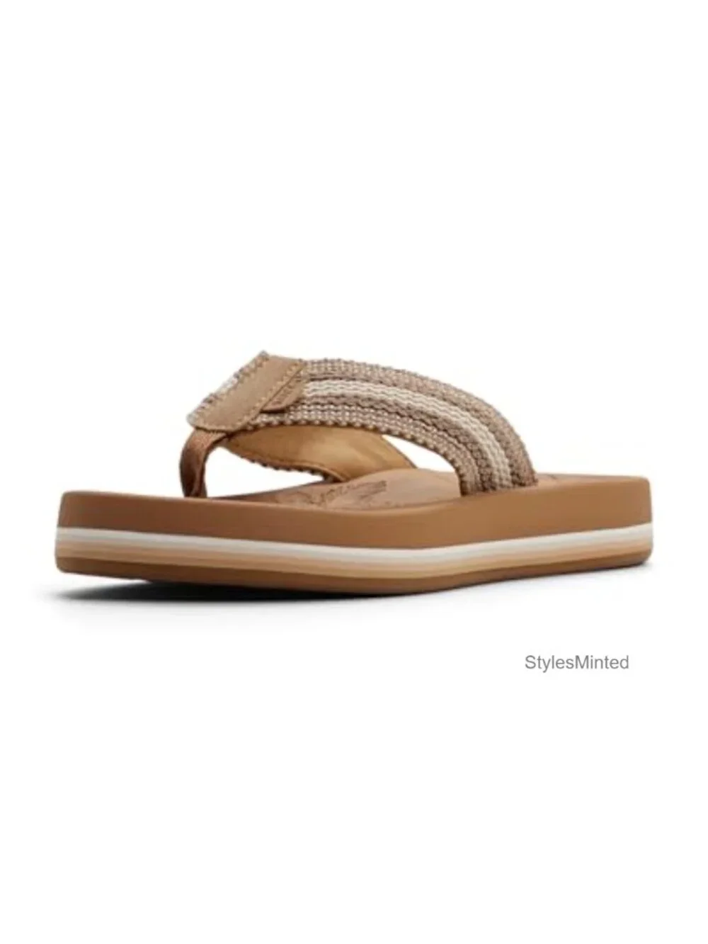 Woven Strap Flip Flop Sandals Cushioned Footbed Women's Summer Beach